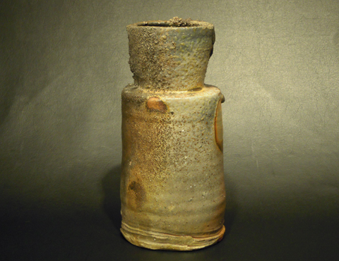 備前窯変肩衝花入 銘「夕焼」