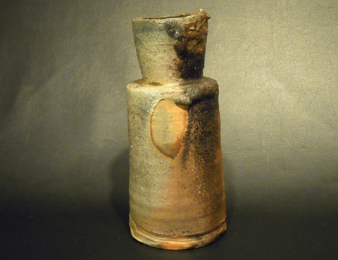 備前窯変肩衝花入 銘「夕焼」