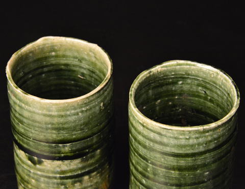 織部湯呑（一対）