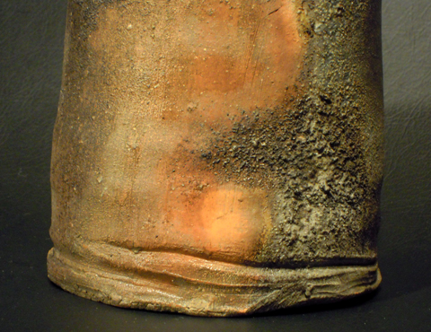 備前窯変肩衝花入 銘「夕焼」